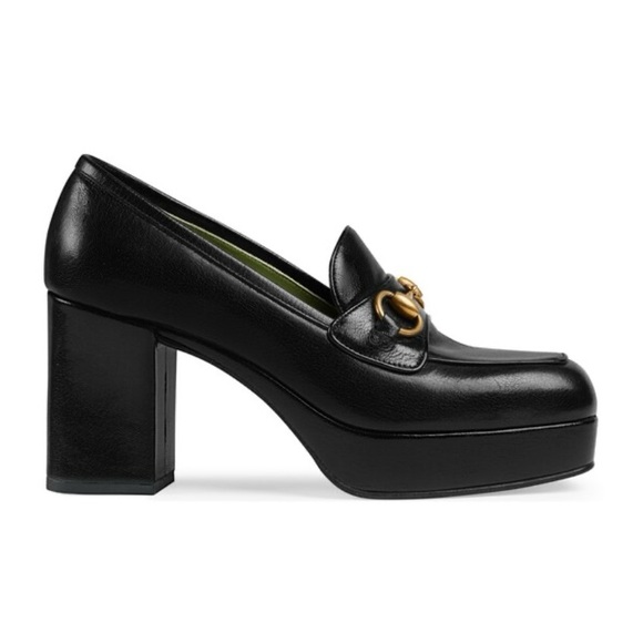 Leather platform loafer with Horsebit size 8 worn once - Picture 1 of 1